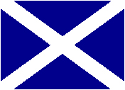 the flag of Scotland (the cross of St. Andrew)